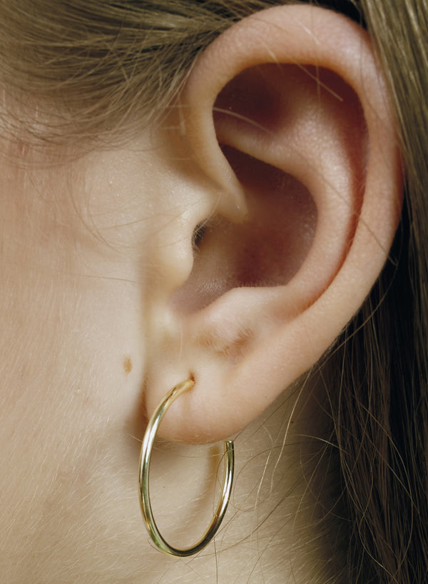 Boucles d'oreilles créoles argentées, design fin et élégant, modèle doré