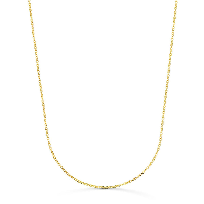 18K Yellow Gold Solid Rolo Chain Width: 1.2mm Length: 50 cm