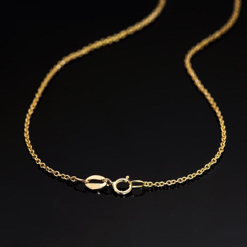 18K Solid Forced Yellow Gold Chain Width: 1.2mm Length: 40 cm