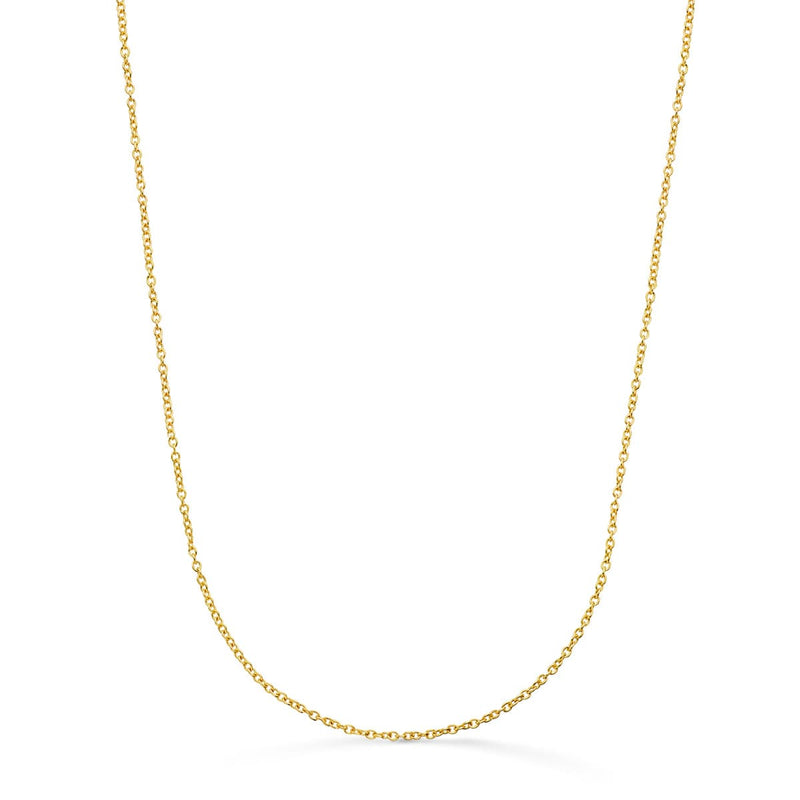 18K Yellow Gold Solid Rolo Chain Width: 1.2mm Length: 45 cm