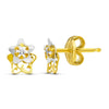 Boucles d'oreilles étoile en or bicolore 18 carats 6X5 mm