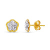 18K Yellow Gold Flower Earrings 6X6 mmpression