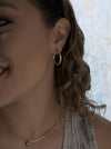 Petites boucles d'oreilles créoles en argent simples et classiques Doré