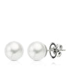 18K Pendientes Oro Blanco Perla Australiana 12 - 13  mm