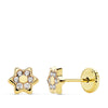 18K Yellow Gold Star Earrings 5 ​​mm Zirconia