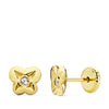 18K Yellow Gold Butterfly Earrings 6X5.5 mm
