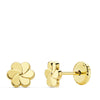 18K Yellow Gold Flower Petals Earrings 6X6 mm