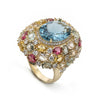 Ring with colored stones in bright tones