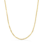 18K Yellow Gold Hollow Rolo Chain Width: 2.5mm Length: 45 cm Spring Clasp