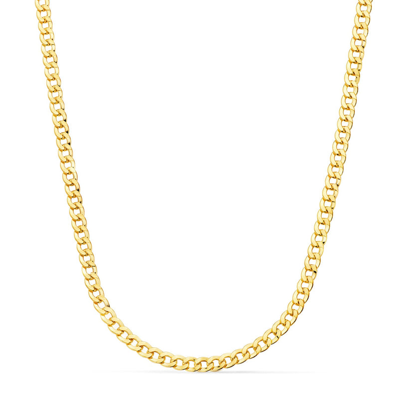 18K Yellow Gold Chain Hollow Curb Width: 4mm Length: 60 cm