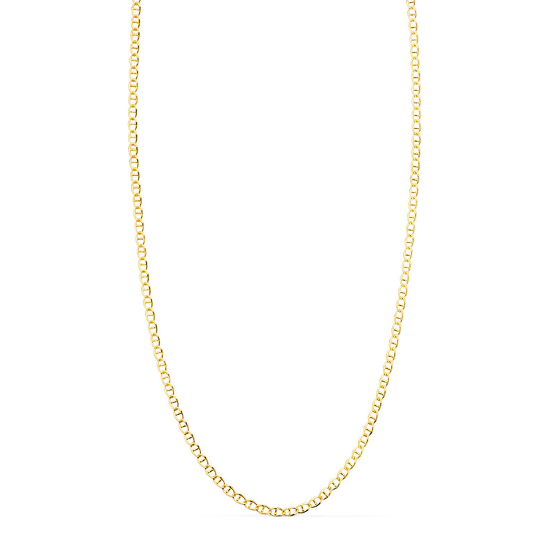 18K Yellow Gold Solid Anchor Chain Length 50 cm Width 1.2 mm