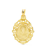 18K Medal Virgin of La Macarena Filigree Frame 27x20 mm