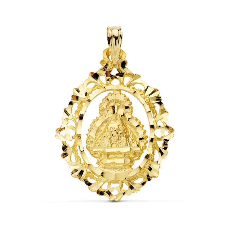 Médaille 18K Vierge De La Tête Cerco 28X21 Mm