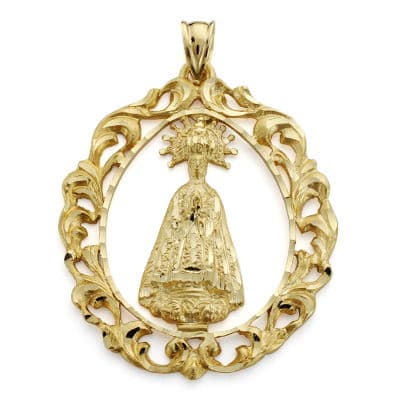 18K Medalla Virgen De La Asuncion 43x35 mm