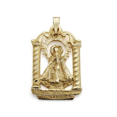 18K Medalla Virgen De Castellar 27x18 mm