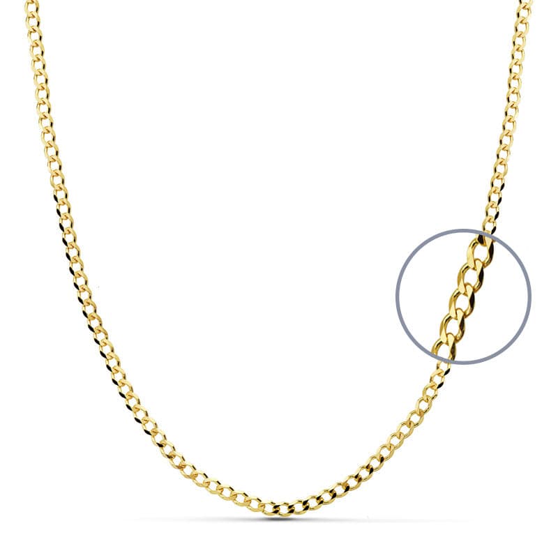 18K Solid Yellow Gold Chain 60 cm Width 2.75 mm