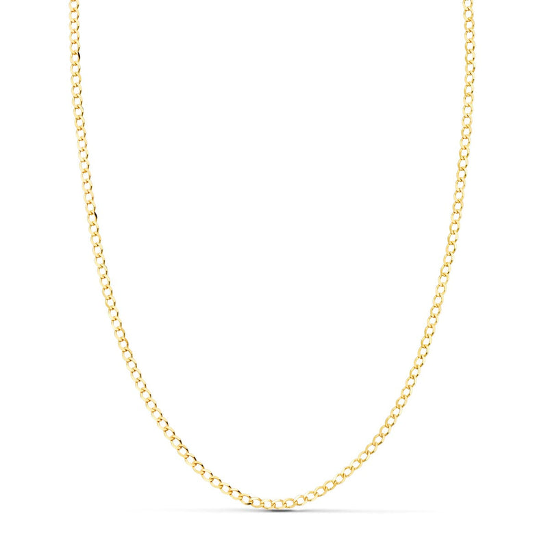 18K Solid Yellow Gold Chain Length 60 cm Width 1.5 mm