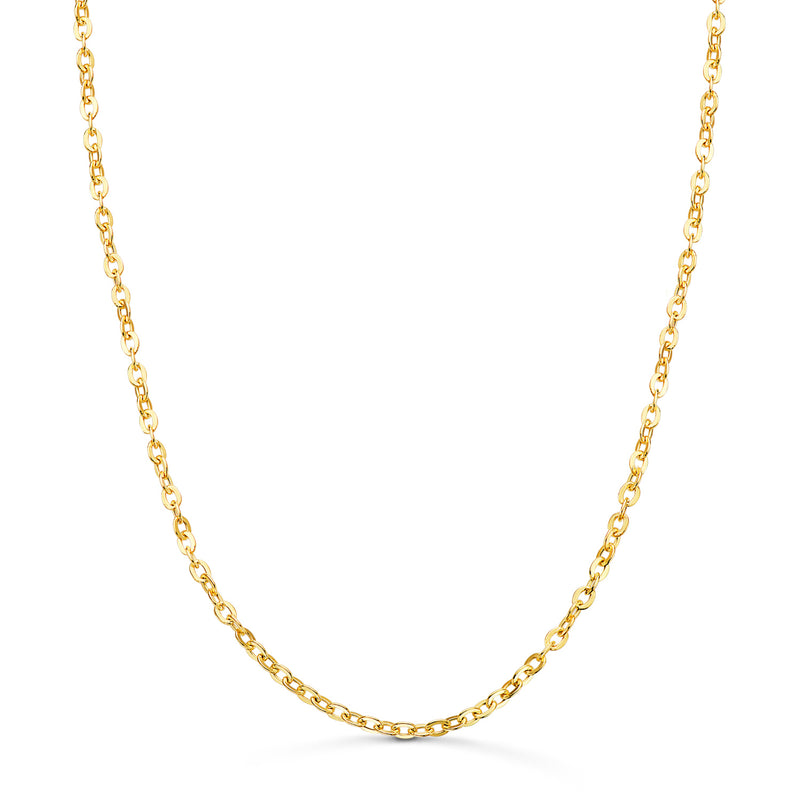 18K Yellow Gold Hollow Forced Chain Width: 2.5 mm. Length: 50cm