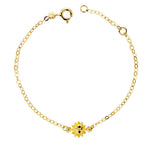 18K Girl's Bracelet Sun Enamel 14.5cm