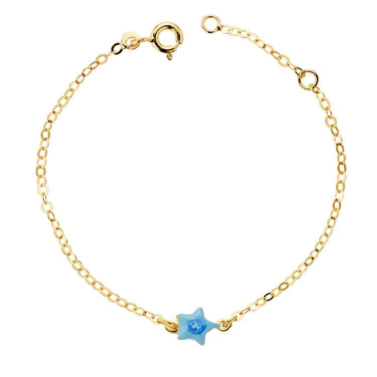 18K Enamel Star Baby Bracelet.14cm