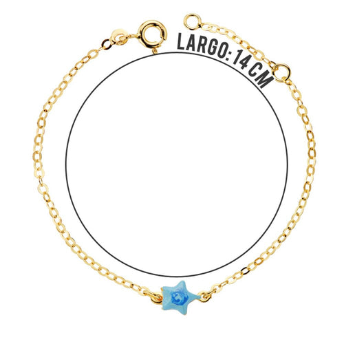 18K Pulsera Bebe Estrella Esmal.14cm