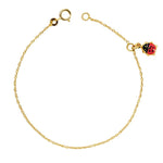 18K Pulsera Niña Mariquita Esmalte 14cm