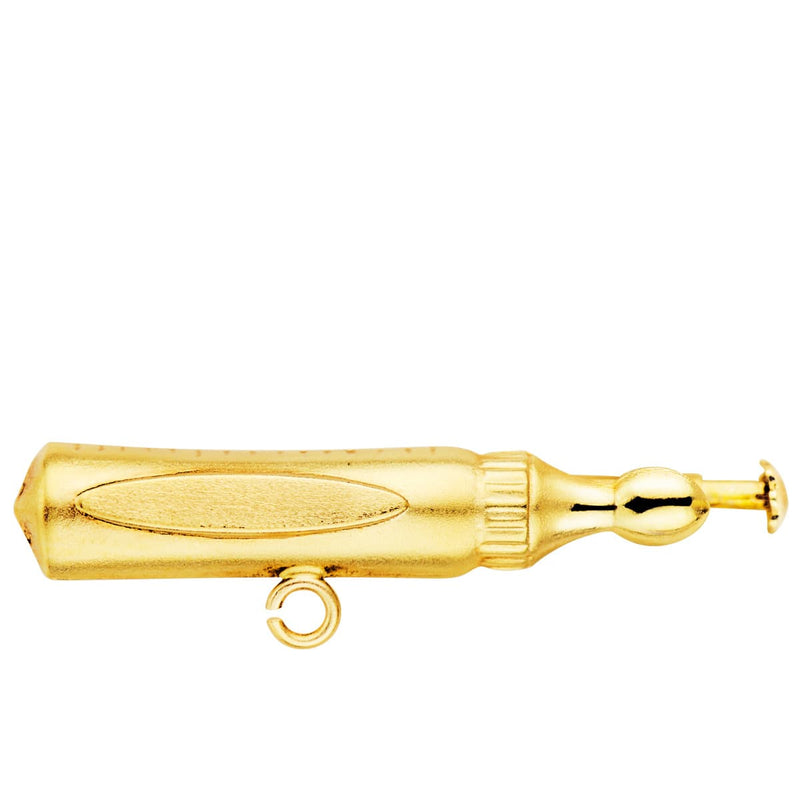 18K Yellow Gold Baby Bottle Pin. 27x5 mm