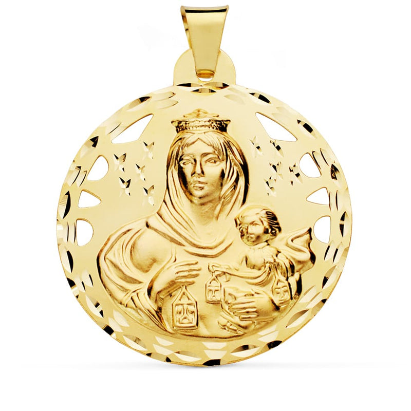 Médaille Virgen Del Carmen 18K Ajourée 42 mm