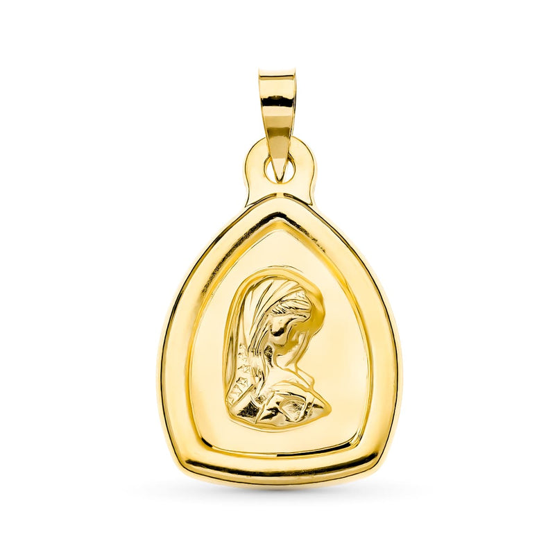 18K Medalla Oro Amarillo Virgen Niña 24x16 mm