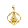 18K Medal Virgin of Rocio Tambourine 25x22 mm