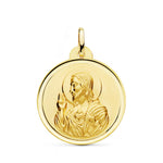 Médaille 18K Christ Sacré-Cœur de Jésus Lunette 26 mm