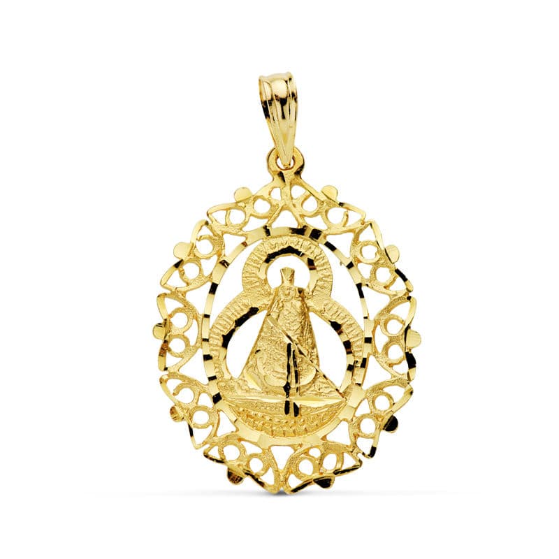 Médaille 18K Vierge De La Tête Cerco 28X21 Mm