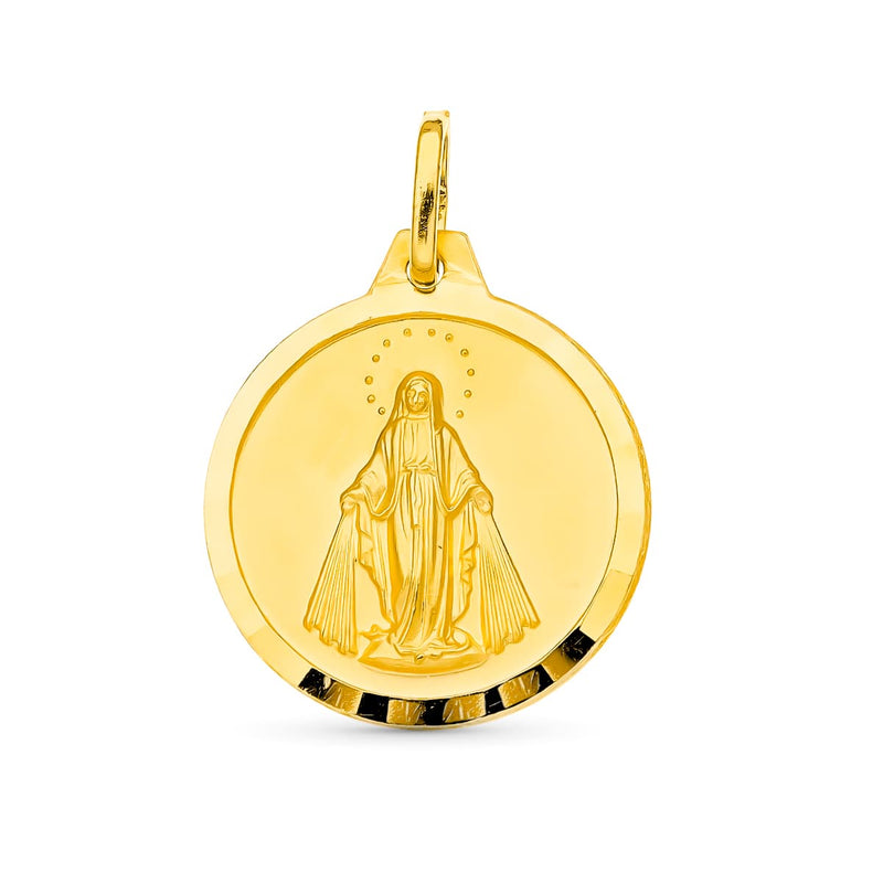 18K Yellow Gold Miraculous Virgin Medal 20 mm