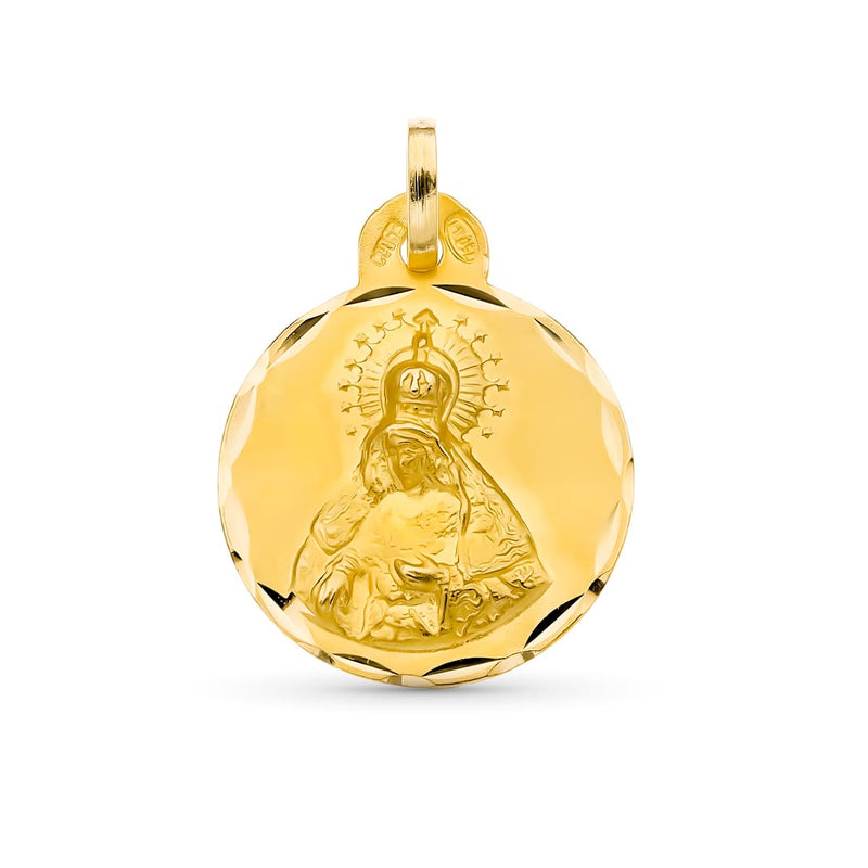 18K Medallla Oro Amarillo Virgen De La Macarena 17 Mm