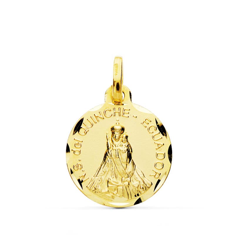 18K Our Lady of Quinche Medal 16 mm