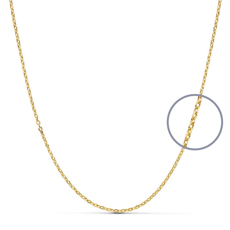 18K Yellow Gold Forced Chain 45 cm Hollow 1.2 mm