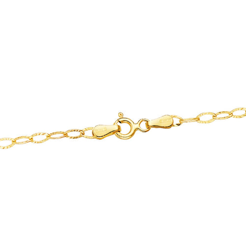 18K Yellow Gold Chain Forced Hollow Carved Length 40 cm Width 2.5 mm