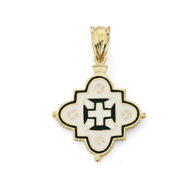 18K Enamel Cross Extremadura 25x21 mm