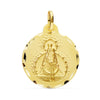 18K Yellow Gold Medal Carved Virgin Head 22 mm