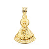 18K Medalla Oro Amarillo Virgen Del Mar Silueta Tallada 20x17 mm