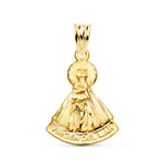 18K Yellow Gold Medal Virgin of the Sea Carved Silhouette 20x17 mm