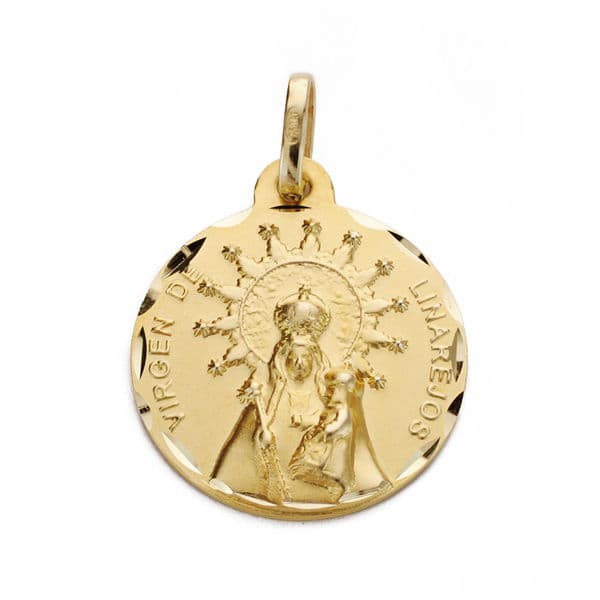 18K Medalla Virgen De Linarejos 18 mm