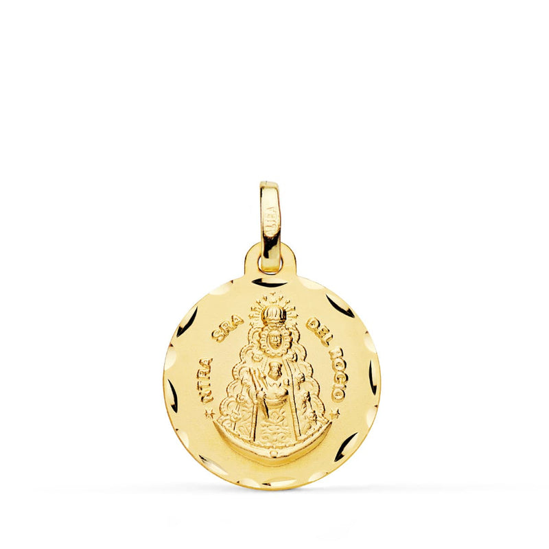 Médaille Virgen Del Rocio sculptée 18K 18 mm