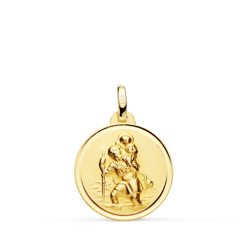 Lunette Médaille Saint Christophe 18K 18 mm