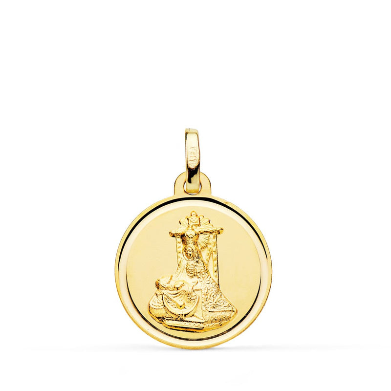 18K Medalla Virgen De Las Angustias Bisel 18 mm