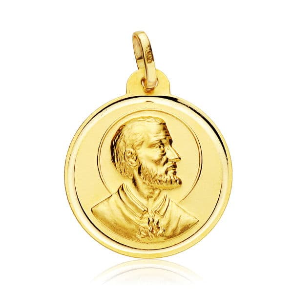 Médaille Saint François Xavier 18K 22 mm