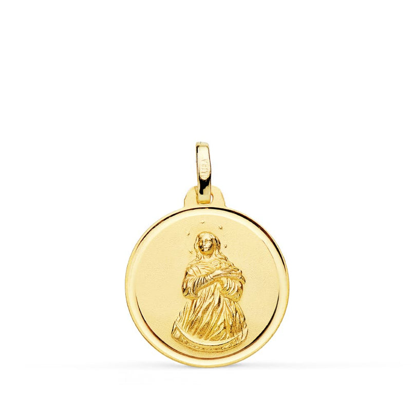 Médaille Vierge Immaculée 18K Lunette 18 mm