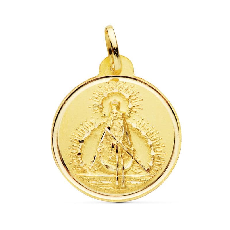 Médaille Tête Vierge 18K 22 mm