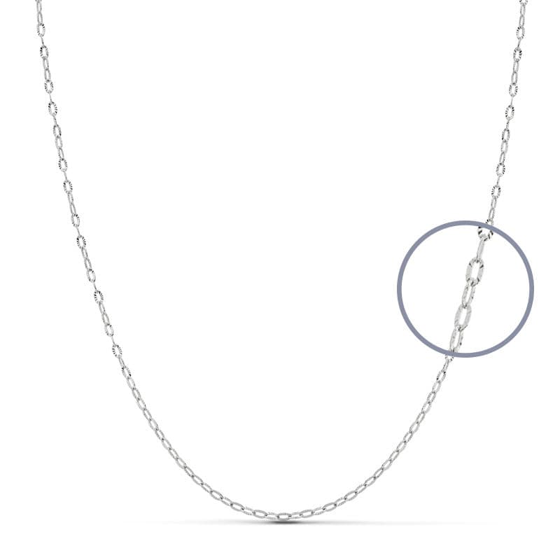 18K Solid White Gold Chain 40 cm 1.5 mm