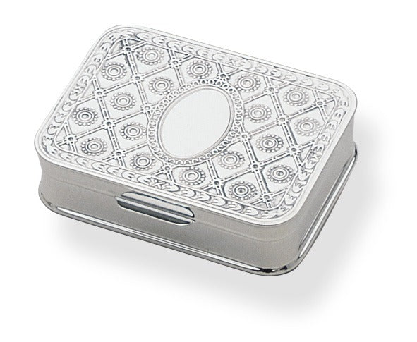 Octagonal Silver Pill Box 